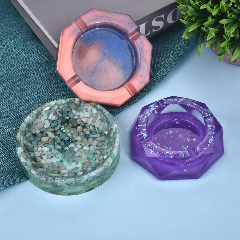 

Silicone Mold Ashtray Resin Mold Heart Square Mold For DIY Resin UV Crystal Epoxy Crafts Crystal Ashtray Home Decoration