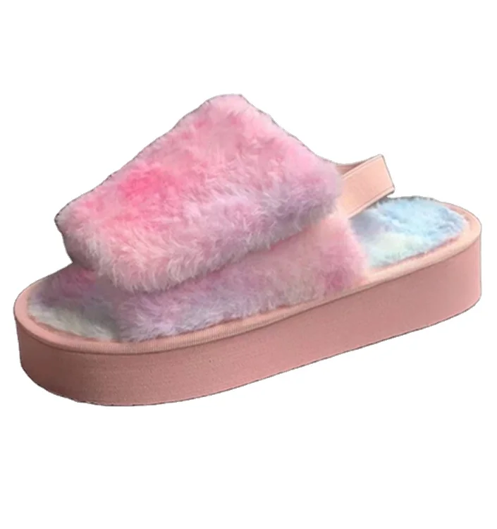 

Fashion Colorful Soft Sole Winter Warm Slippers Furry Home Shoes Indoor Slippers For Women And Child, Black / gray / pink / orange / color