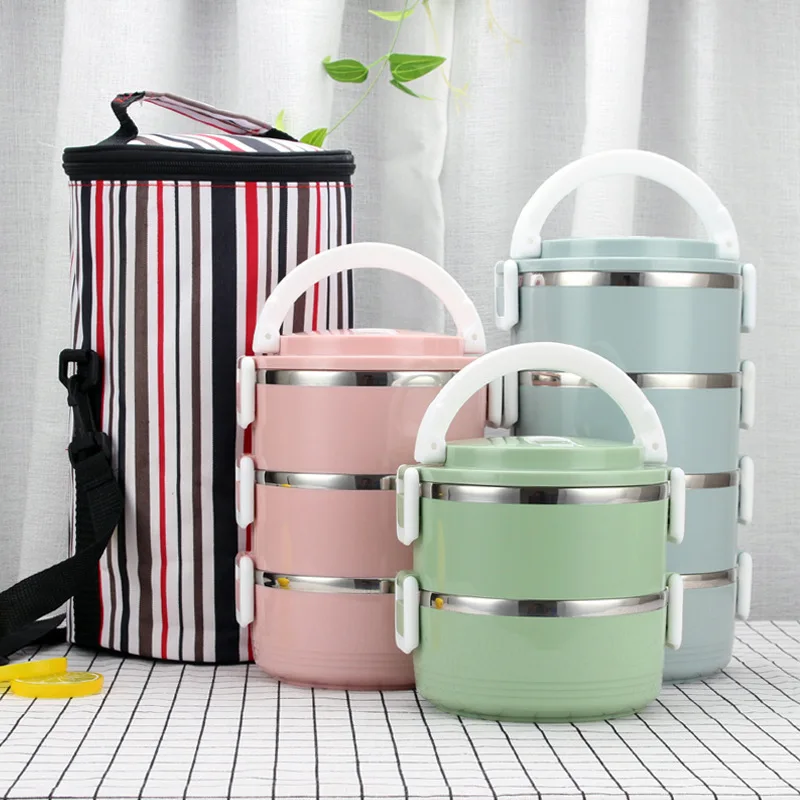 

Stackable Stainless Steel Lunch Box Bento Box Thermal Food Container