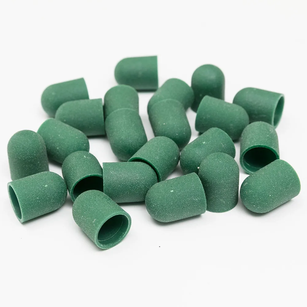 

Professional Nail Supplies 5*11mm Green Sanding Cap Pedicure for Nail Polish