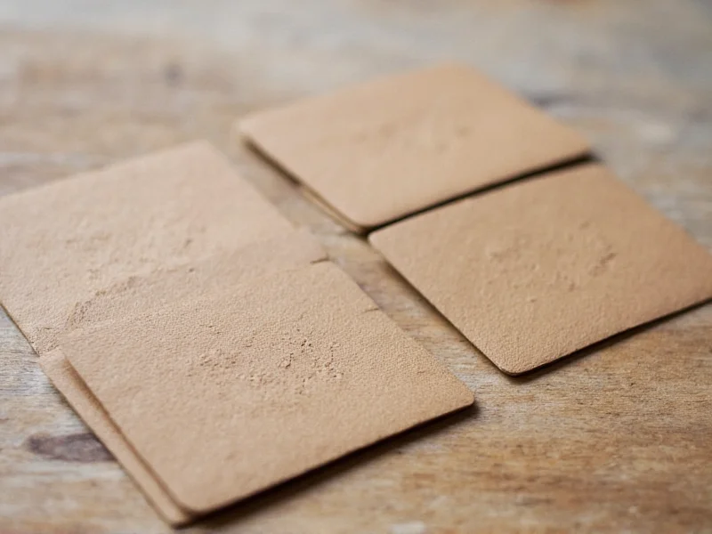 Handcrafted business cards with visible handmade texture