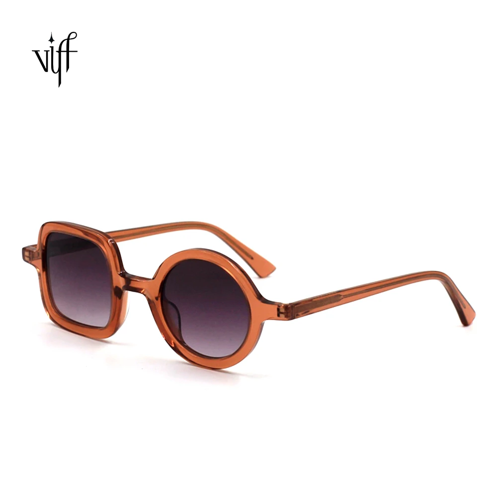 

VIFF HA19001 Italian Stylish Vintage Retro Handmade UV40 Round Acetate Sunglasses Eyewear Acetate