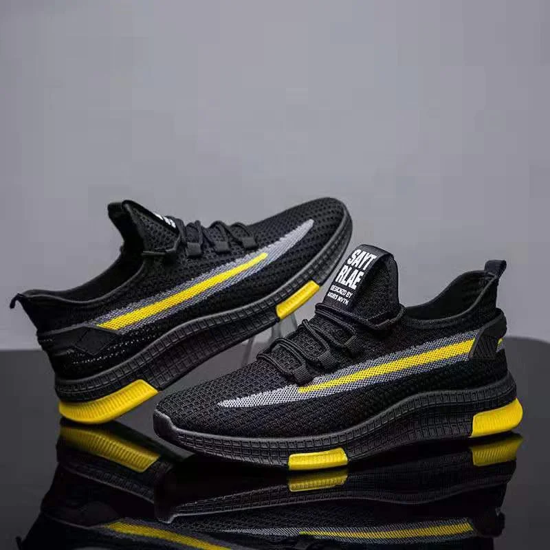 

Most Popular Comfortable Custom Sneaker Sport Casual Shoes For Mens, Black+yellow,black+red,grey+orange