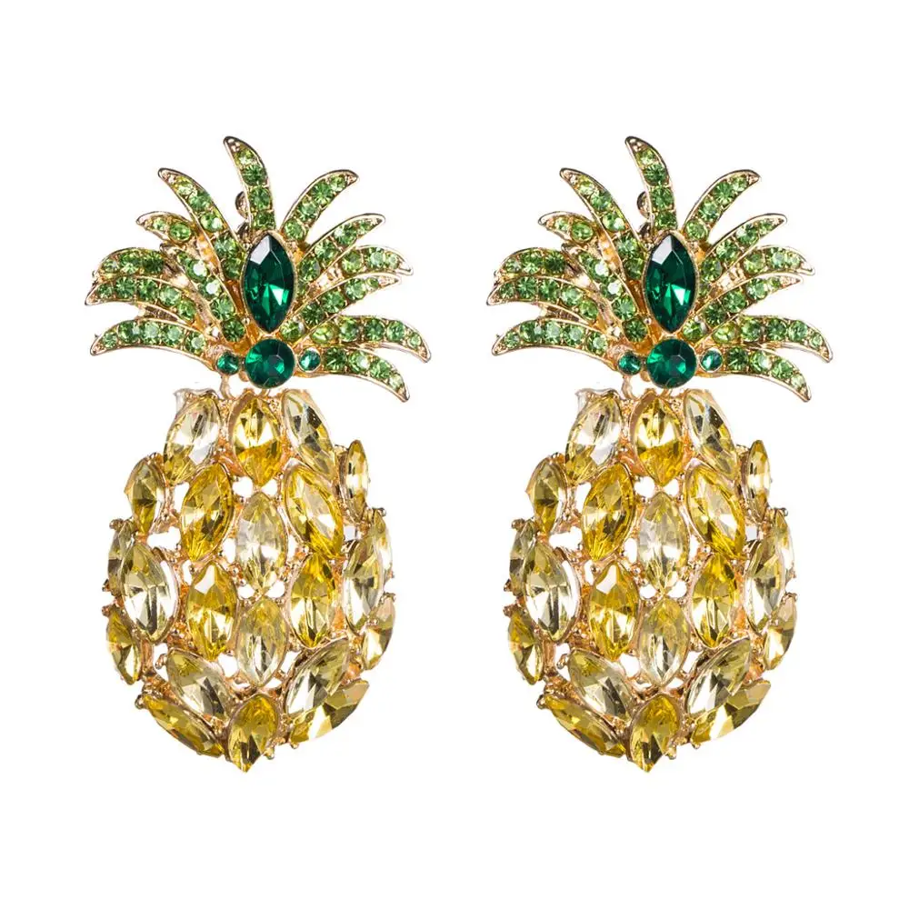 

Europe and the United States full of drill female pineapple exaggerate earrings