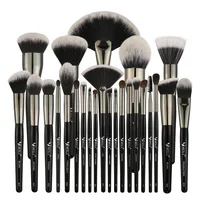 

BEILI Professional black makeup brushes natural Goat Synthetic hair powder foundation eyeliner cosmetic brushes sets 25 Pieces