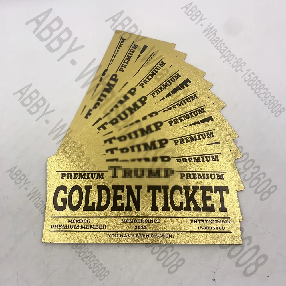 

A admission premium Golden ticket gold plastic membership card