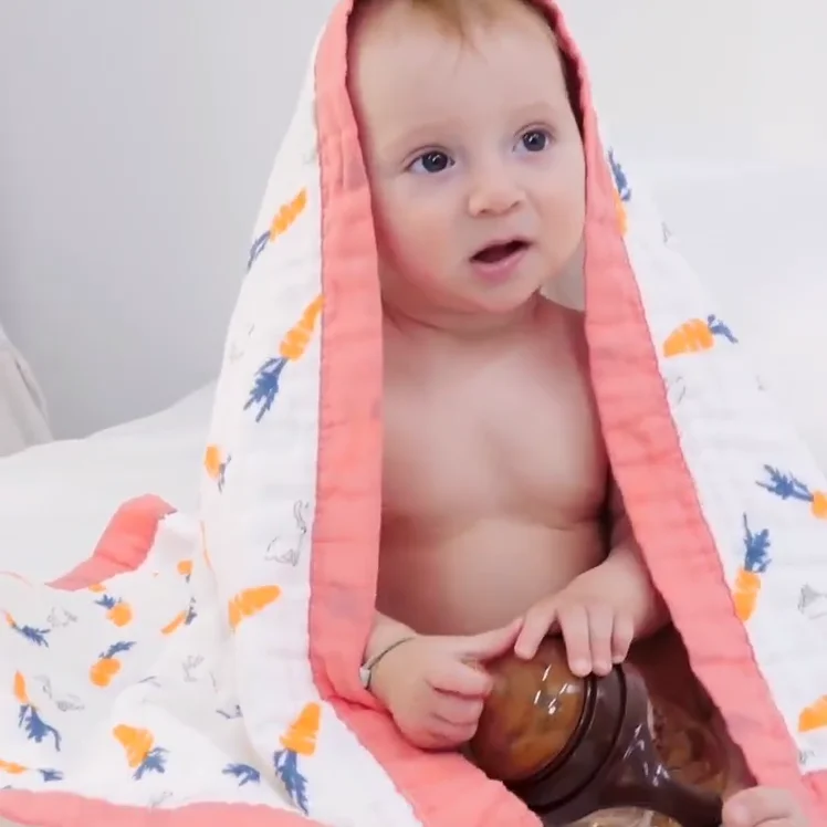 Blankets Throws Baby Gauze Bath Towel 120*150CM 100% Cotton Six