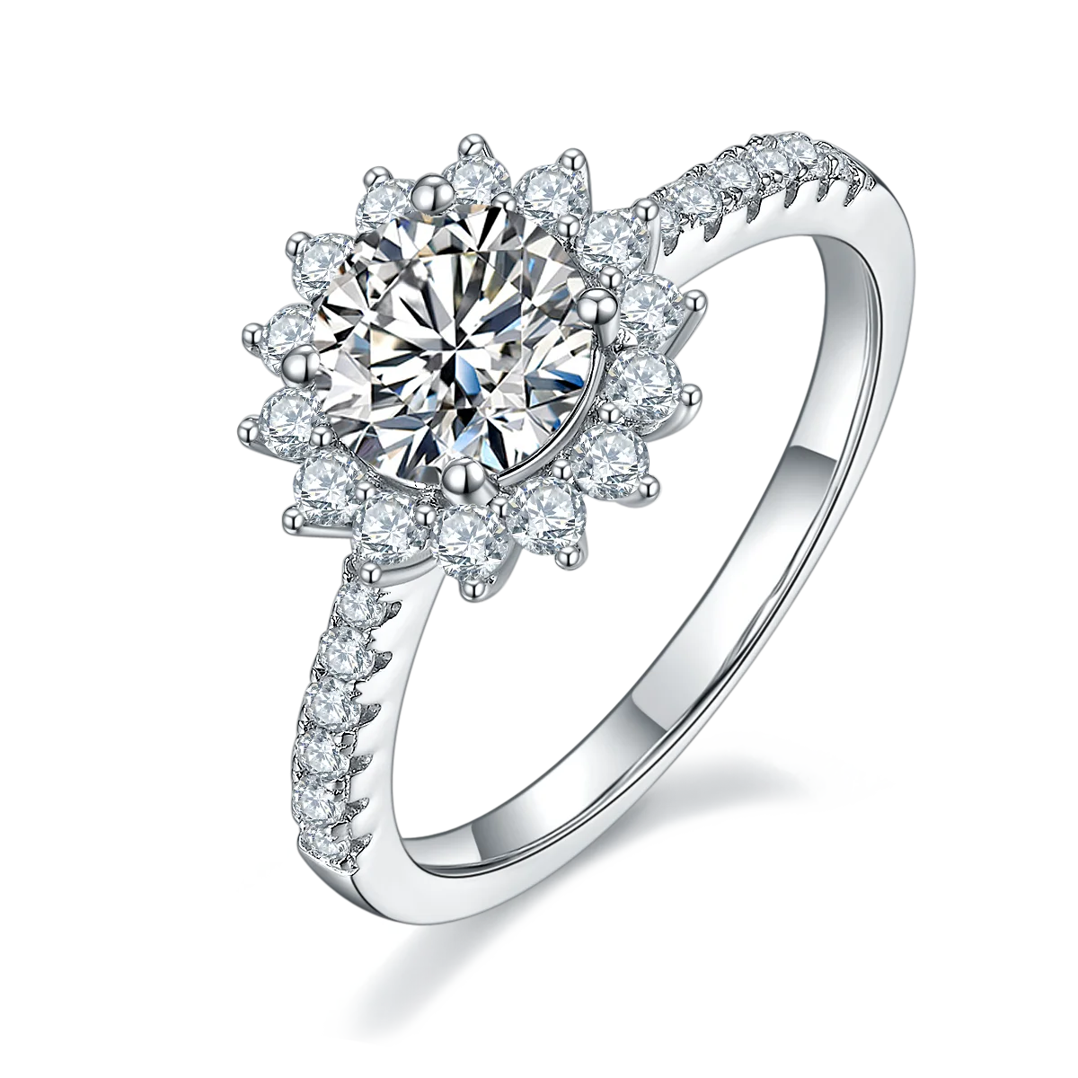 

M45A 2021 Latest Design Moissanite Jewelry 925 Sterling Silver 1ct 6.5mm moissanite engagement ring