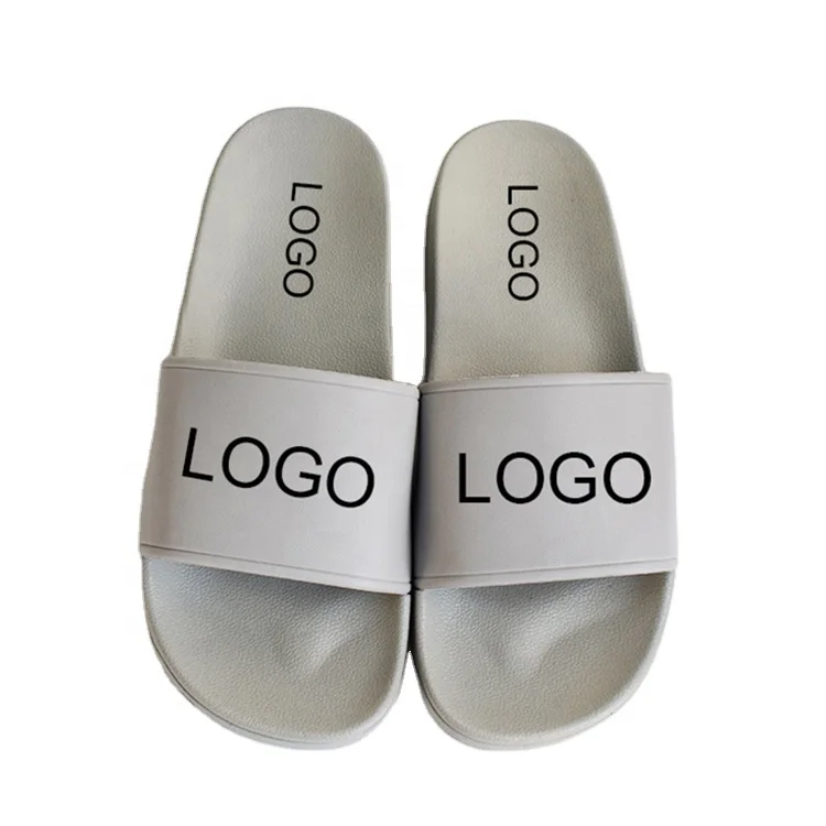 

Grey blank slide soft sole Factory Custom Logo men Slippers new color With Embossed Printing Flip Flops For Company, Blank/customized/print