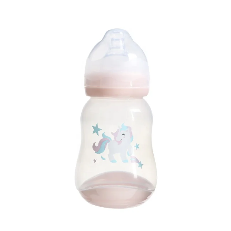 

Wholesale Feeding Supplies Promotional Products 260ml Wide Neck Feeding Nursing Anti Colic BPA Free Biberon Baby Milk Bottle, Green, pink