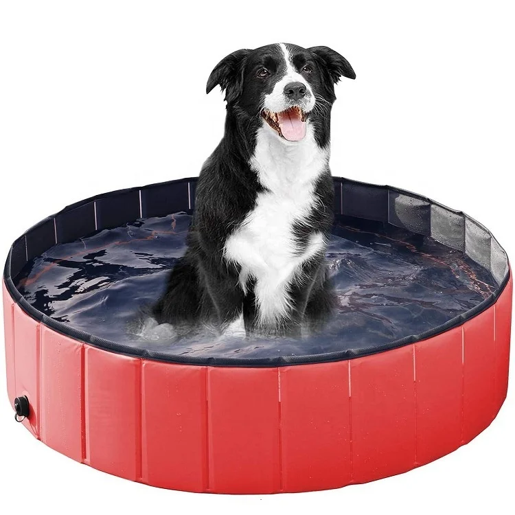 

portable folding PVC pet bathtub dog grooming bath tubs, Blue/red