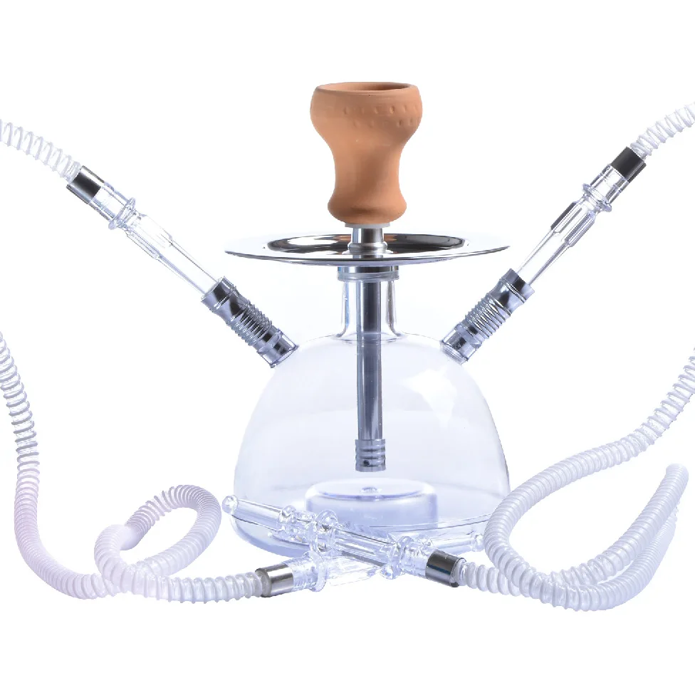 

Wholesale Transparent Hookah Set Acrylic Shisha Set LED Light Hookah Tobacco Bowl Water Pipe, As picture