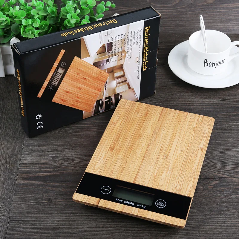 

Top Fashion Bamboo Digital Kitchen Lcd 10 Kg 1g Weighing Piece Set Best Food Scale Bodybuilding Christmas Space