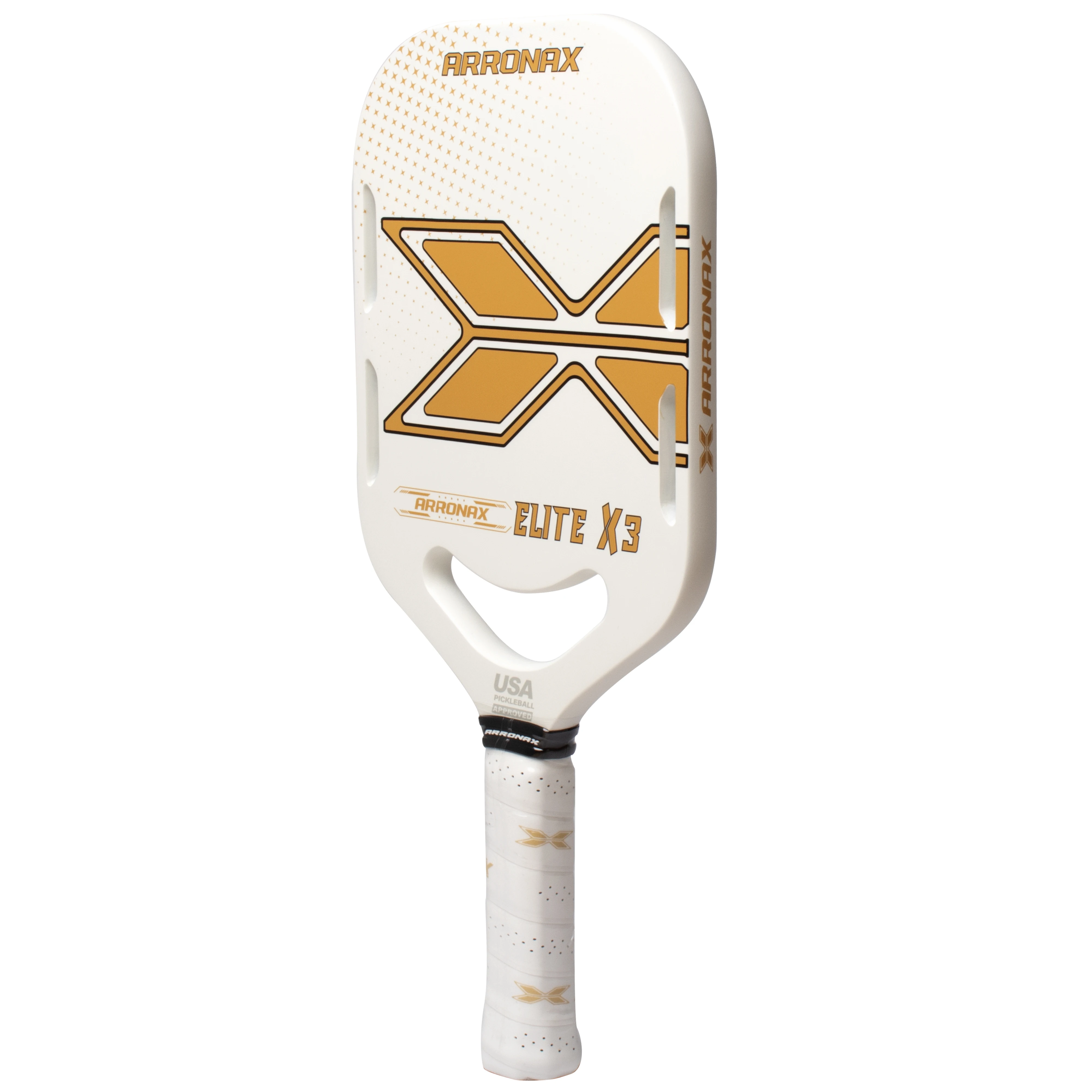 Traditional Shape with a 16mm Core Textured Carbon Friction Surface  Extended-length Handle Pickleball Paddle