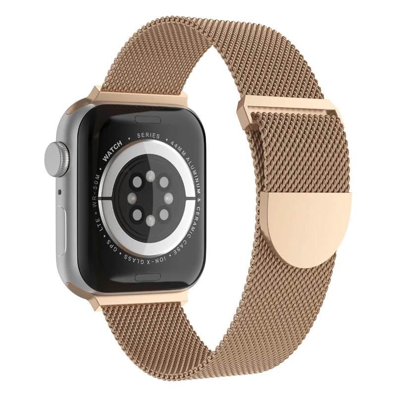 

COOLYEP 2021 Smart Watch Band Stainless Steel Milanese Loop Watch Band Strap For Apple Watch Series 7 6 5 4