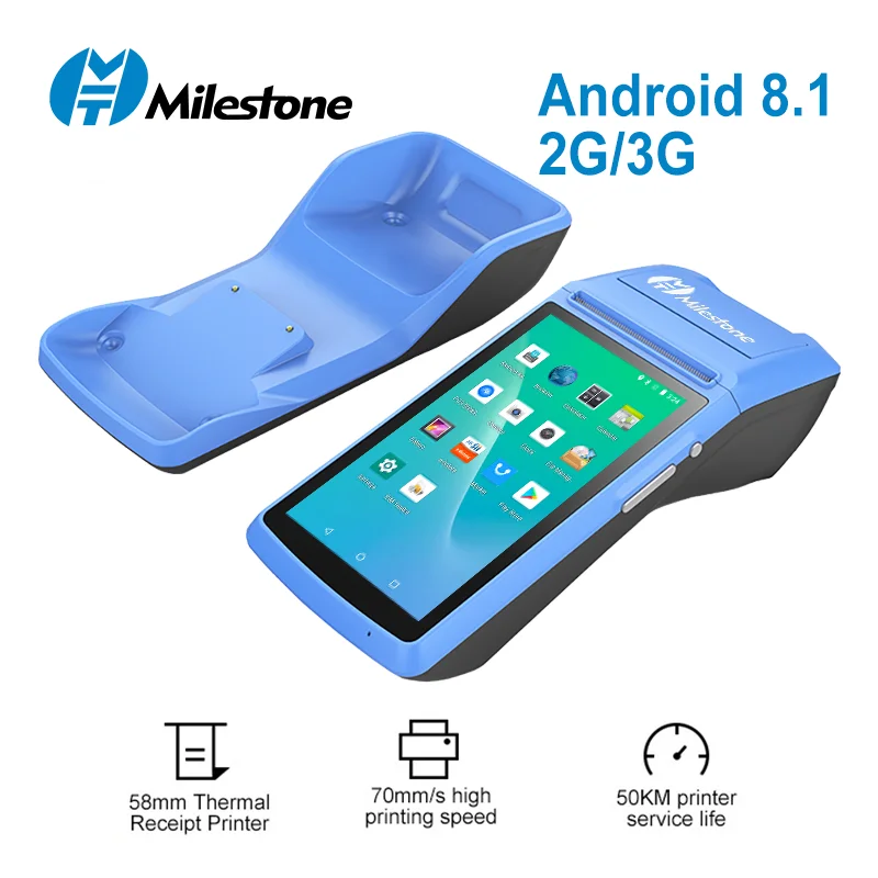 

Factory Direct Sale MHT-M1 5inch touch screen nfc gps gprs pos terminal with android os pos machine, Blue