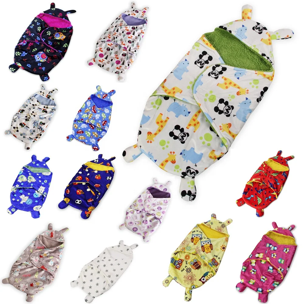 

Baby Sleeping Bags Baby Clothing Mother Kids Comfortable super soft Short plush + lambs wool cartoon 36*68cm, Yellow, pink, blue,red, etc