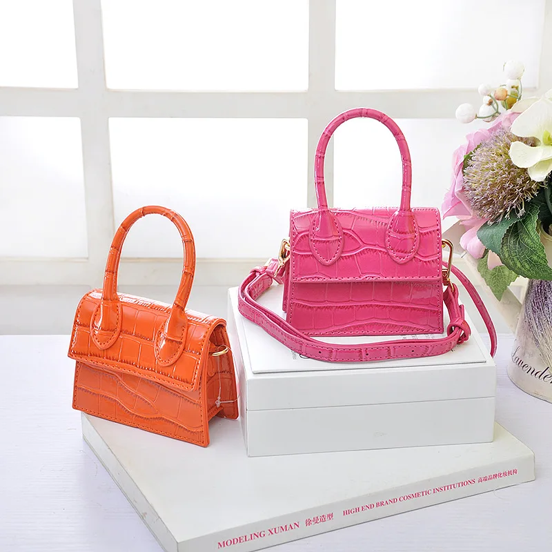 

Newest Clear Mini Purse for Little Girls Fashion PU Leather Shoulder Chain Bags Small Crossbody Coin Kids Purses and Handbags, 7 colors