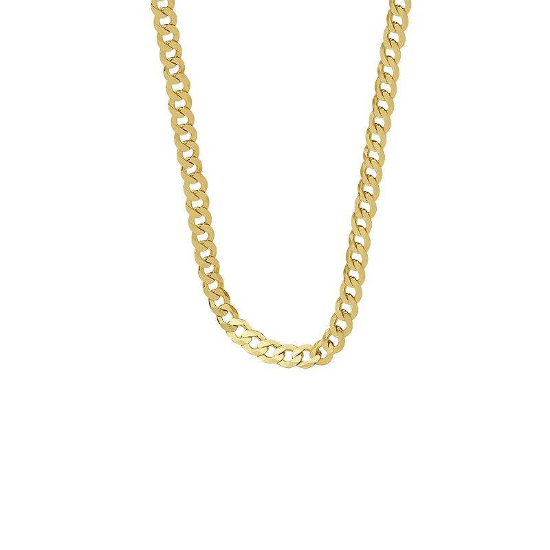 

Hot Sale Custom Cuban Link Chain Sterling Silver 925 18K Cuban Chain Necklace for Woman Men