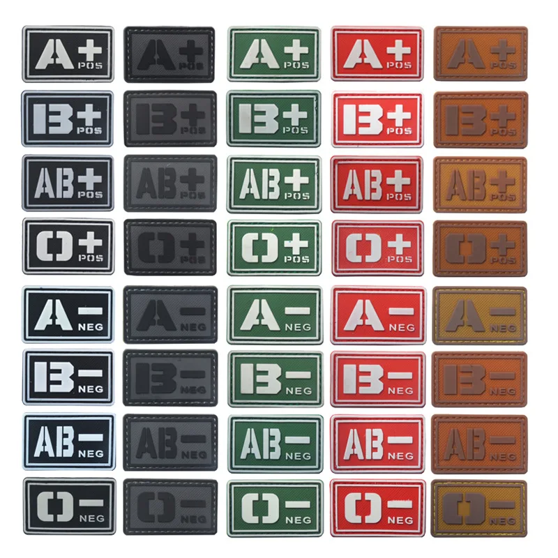 

Customized Badge Clothing bag Stickers Blood Type PVC Patch