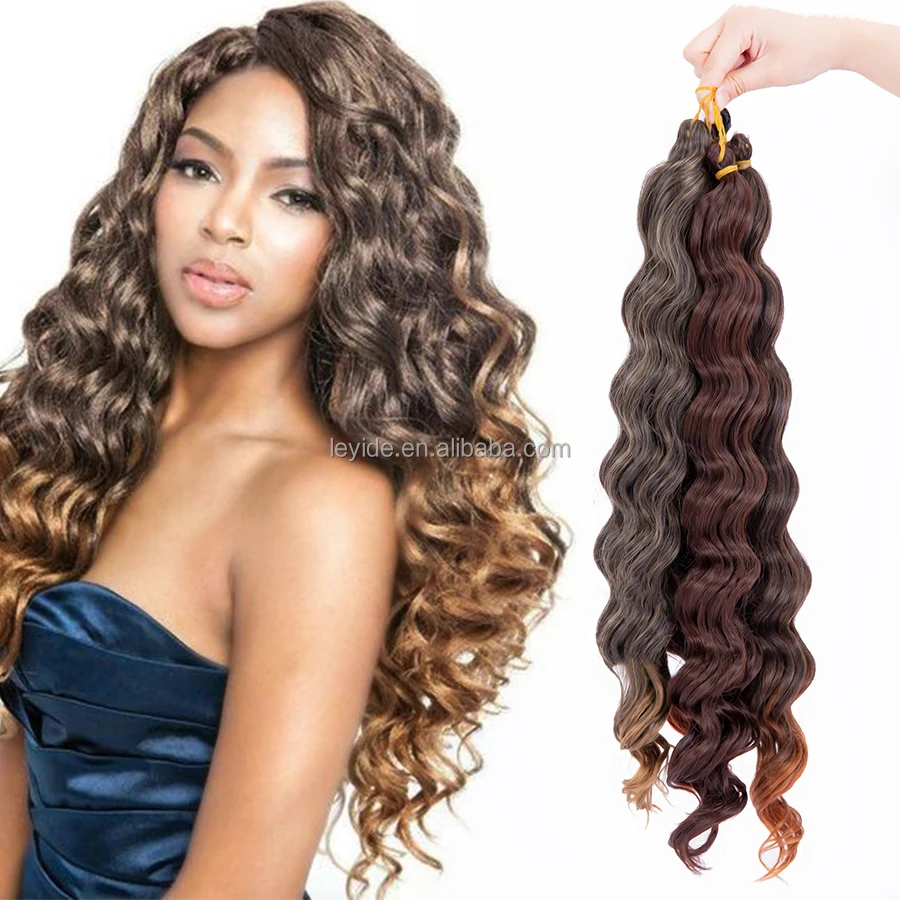 

AliLeader Wholesale Synthetic Bulk Hair Crochet Braids Deep Wave Crochet Hair For Black Women