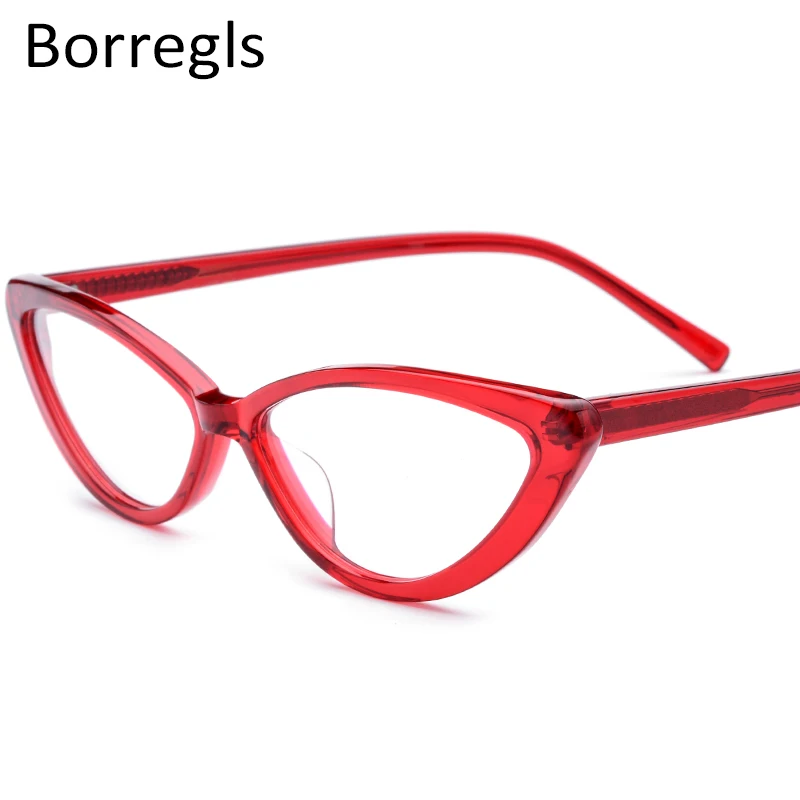 

Borregls Acetate Cat Eye Glasses Frame Women Transparent Spectacles Eyewear Myopia Optical Prescription Eyeglasses 19109