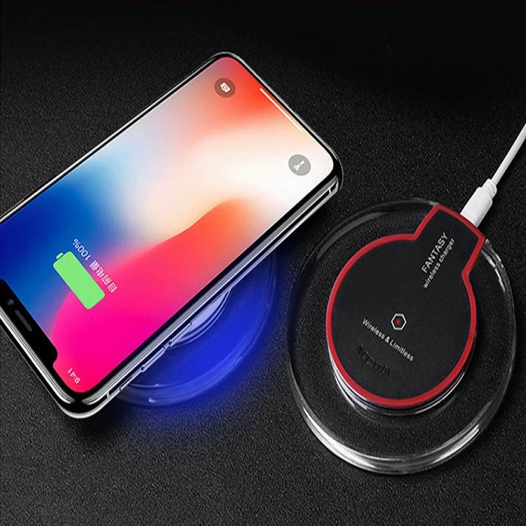 

2021 Universal Qi Wireless Charger New Ultra-Thin 5W K9 Wireless Charging For Iphone UUTEK, Black,white