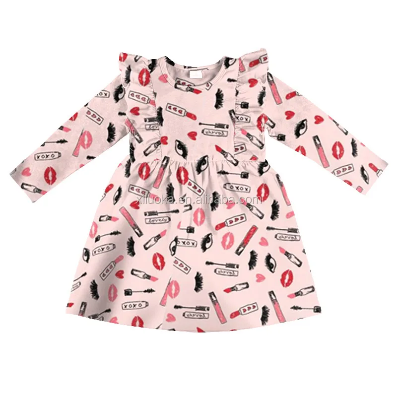 

Wholesale Long Sleeve Spring Girl Boutique Clothing Children Fashion Dress