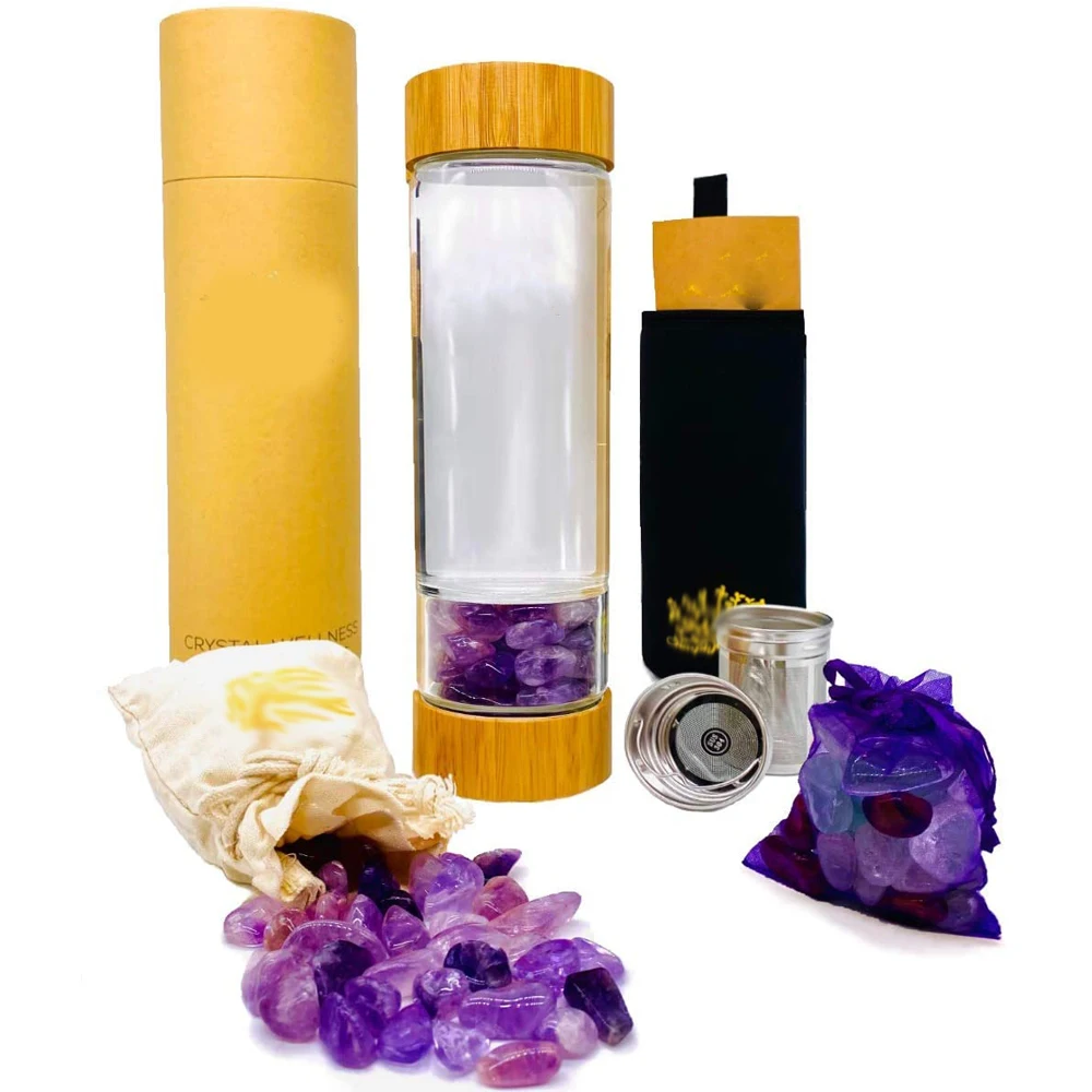 

Healing Crystal Elixir Water Bottle with Tea and Fruit Infusers