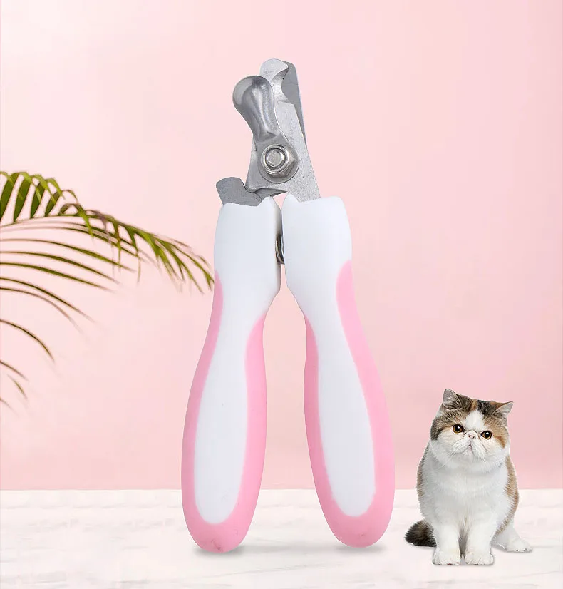 

Wholesale Stainless Steel High-Grade Pet Clean grooming Tools Cat Safety Pet Clippers Pet Nail Clippers Dog Clippers With File, Blue,pink