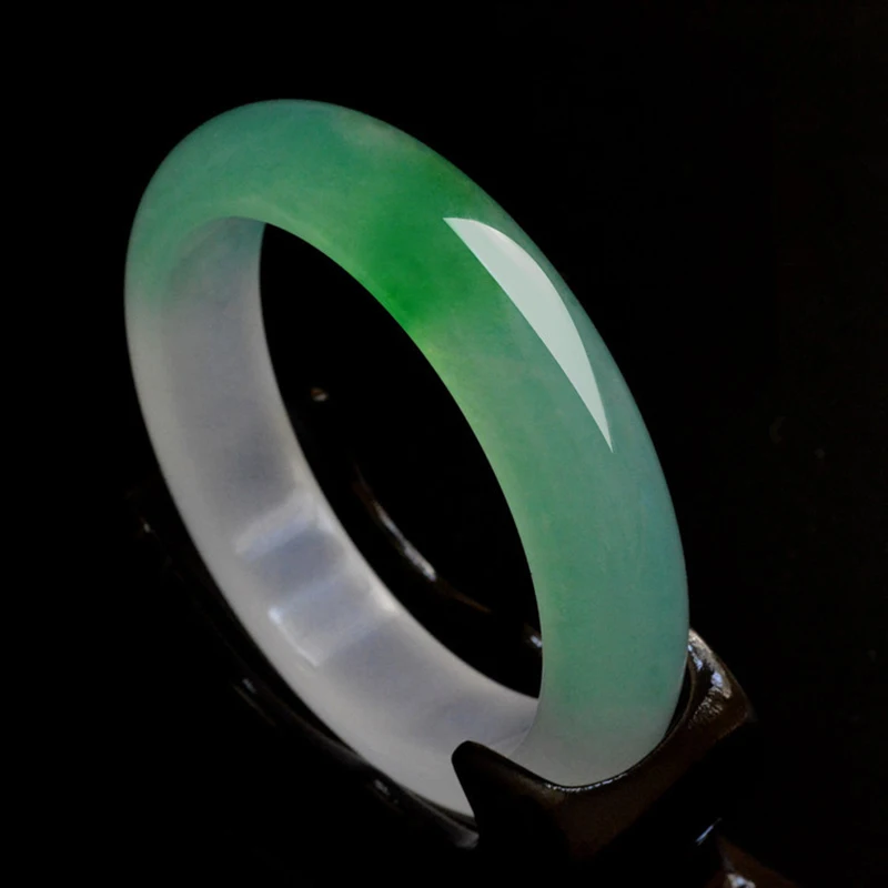 

Natural Jade A-Grade Bracelet Ice Glutinous Kind Of Burmese Jade Green Special Price Women'S Bracelet Quartzite Jade