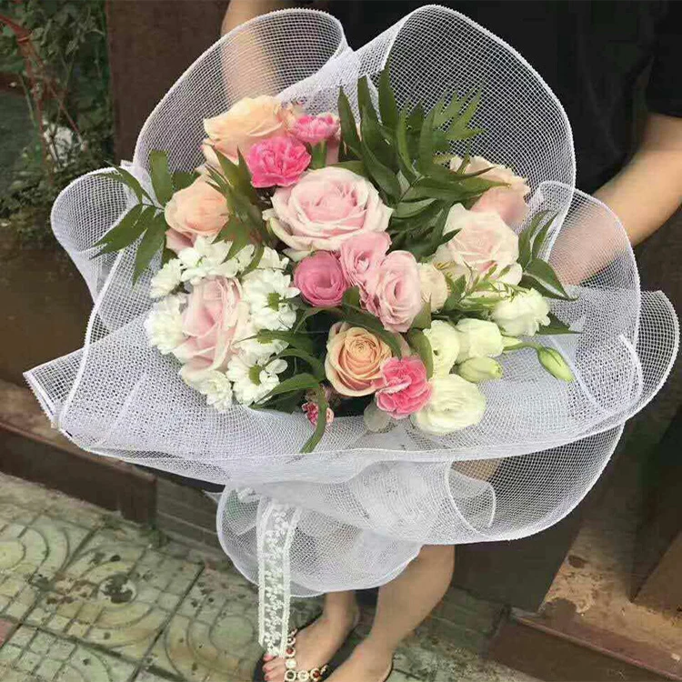 Festival Packing Factory Deco Mesh Rose Flowers Packaging Florist Mesh Mesh Flower Wrapping