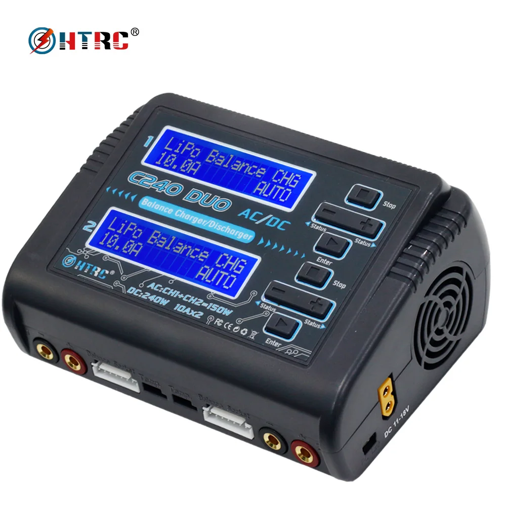 

C240 DUO Dual USB AC 150W /DC 240W Channel 10A RC Balance Charger discharge for LiPo LiHV LiFe Lilon NiCd NiMh Pb battery