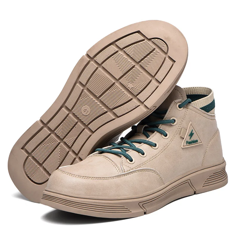 

Men's Safety Steel Toe Athletic Work boots Industrial Construction Shoes, Khaki
