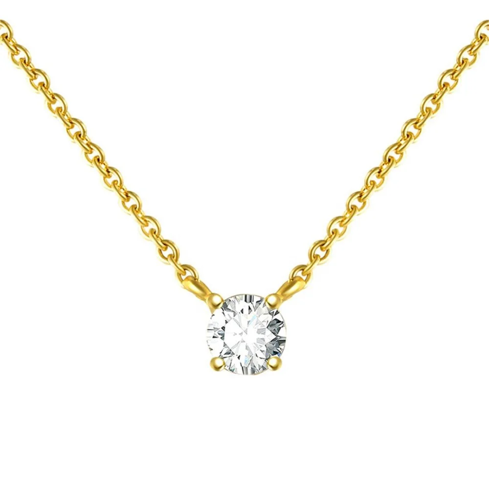 

AD. hot high quality minimalist jewelry S925 sterling silver necklaces 18k Gold Plated zirconia necklaces for Women