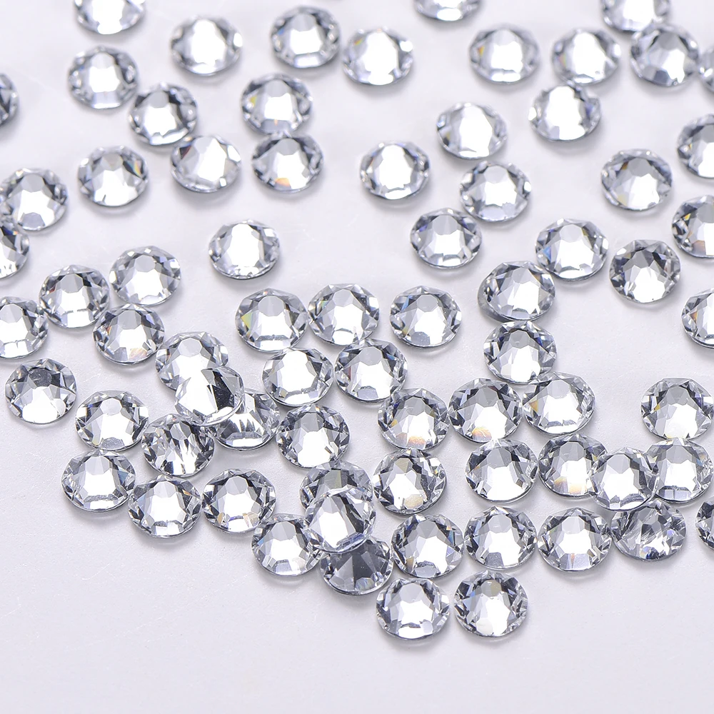 

Wholesale Rhinestone Crystal clear color SS10 SS16 SS20 SS30 HotFix Flatback Rhinestone for Nail Art Decoration