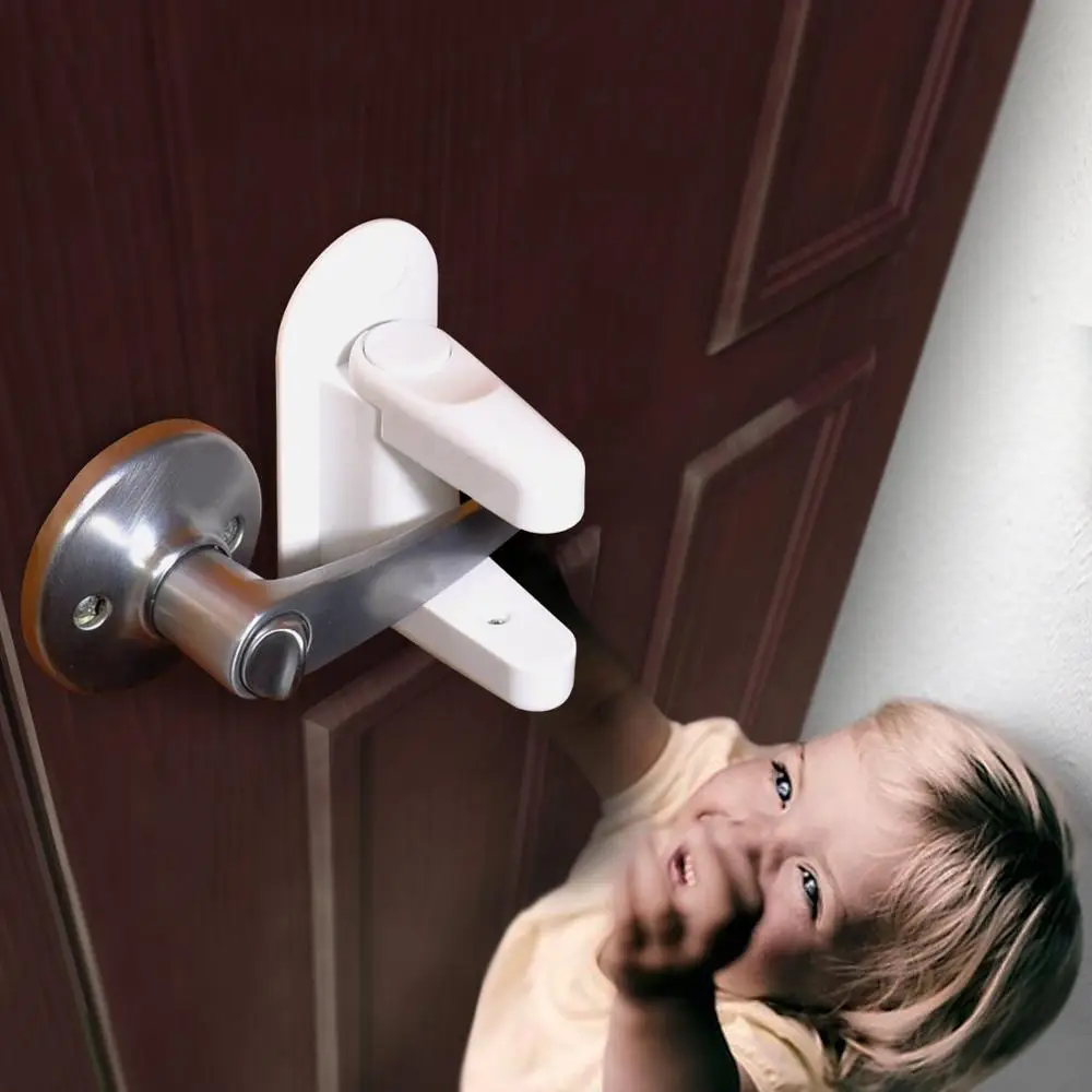 

New 2pcs/box home Household baby child Door Lever Lock care safety supplies products safety locks for doors