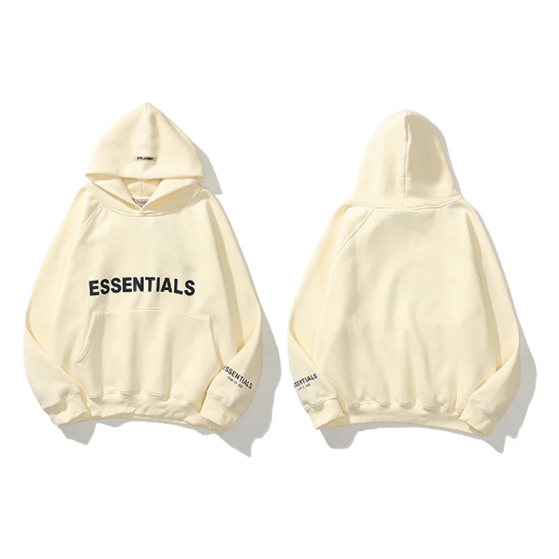 

Fear of God Hoodie Letter Print Oversize Loose Fleece Hoodie Couple Set Essentials Hoodie Fear of God