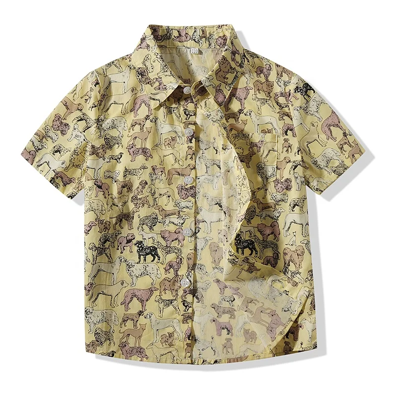 
original design 100% cotton cute pattern boys shirts kids clothes 