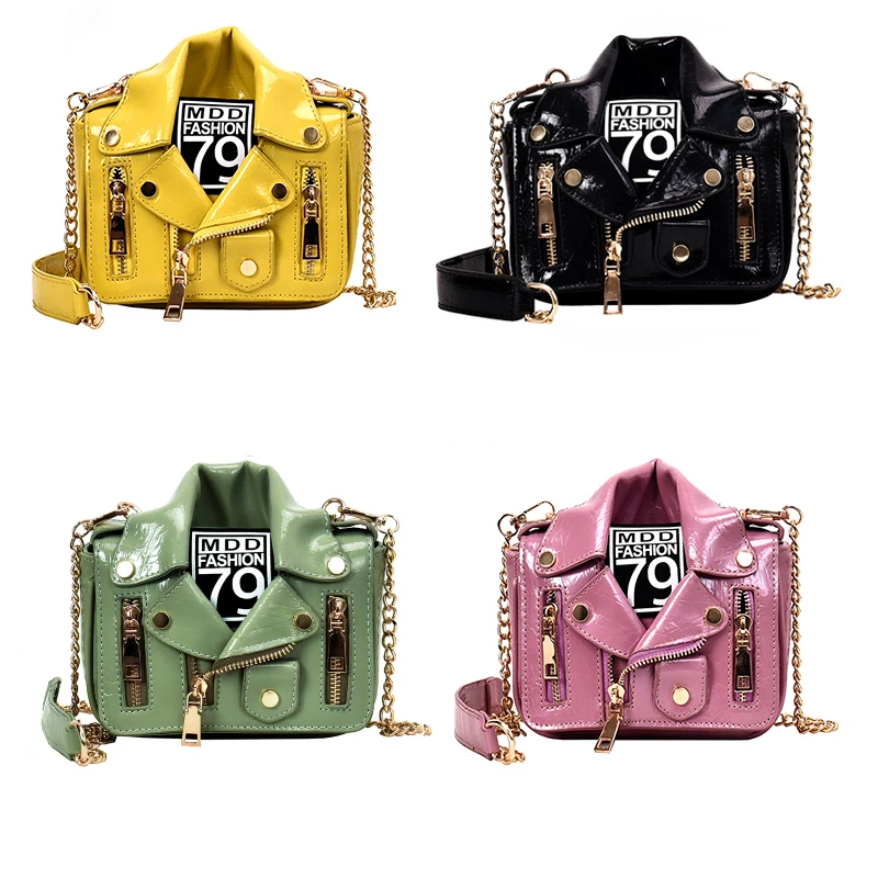 

2021 Hot Selling Wholesale Fashion Small Chain Jacket Shape Crossbody Bag Women Kids Girls Mini Purse Handbags