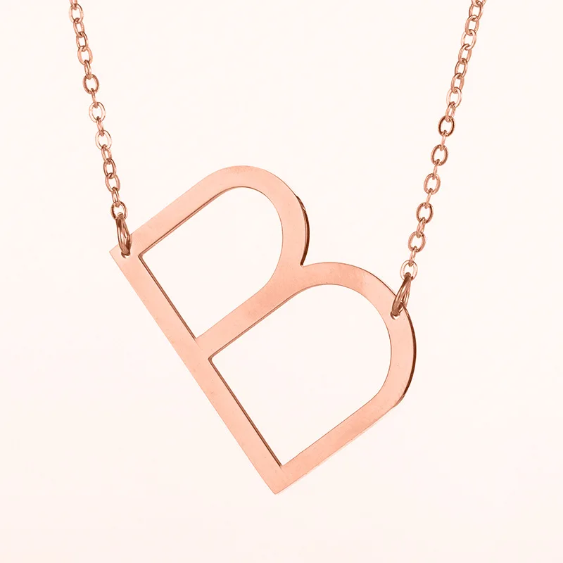 

HOVANCI Custom jewelry vendor rose gold big initial necklace customised personalized letter pendant necklace alphabet necklaces