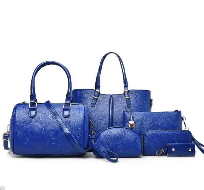 

Stock 6pcs set ladies Fashion Leather shoulder luxury bags women handbags 2021
