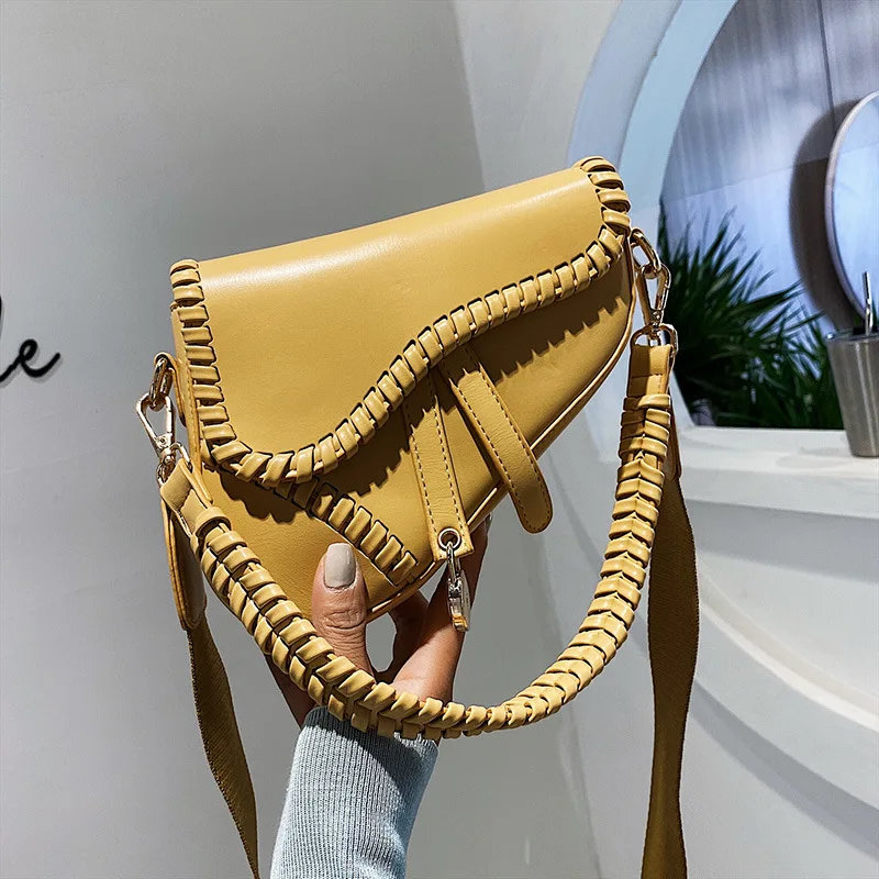 

Autumn New Fashion One Shoulder Crossbody Personalized Saddle Bag Solid Art Bag