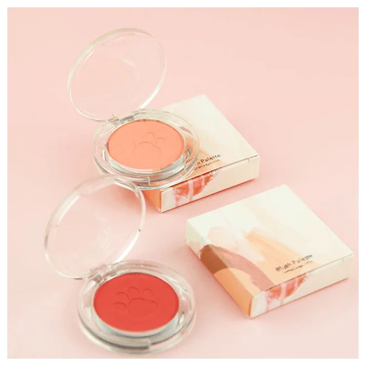 MS 10 Colors Cat Paw Shape Natural Custom Logo Long Lasting Cosmetic Powder Wholesale Private Label Palette Blush