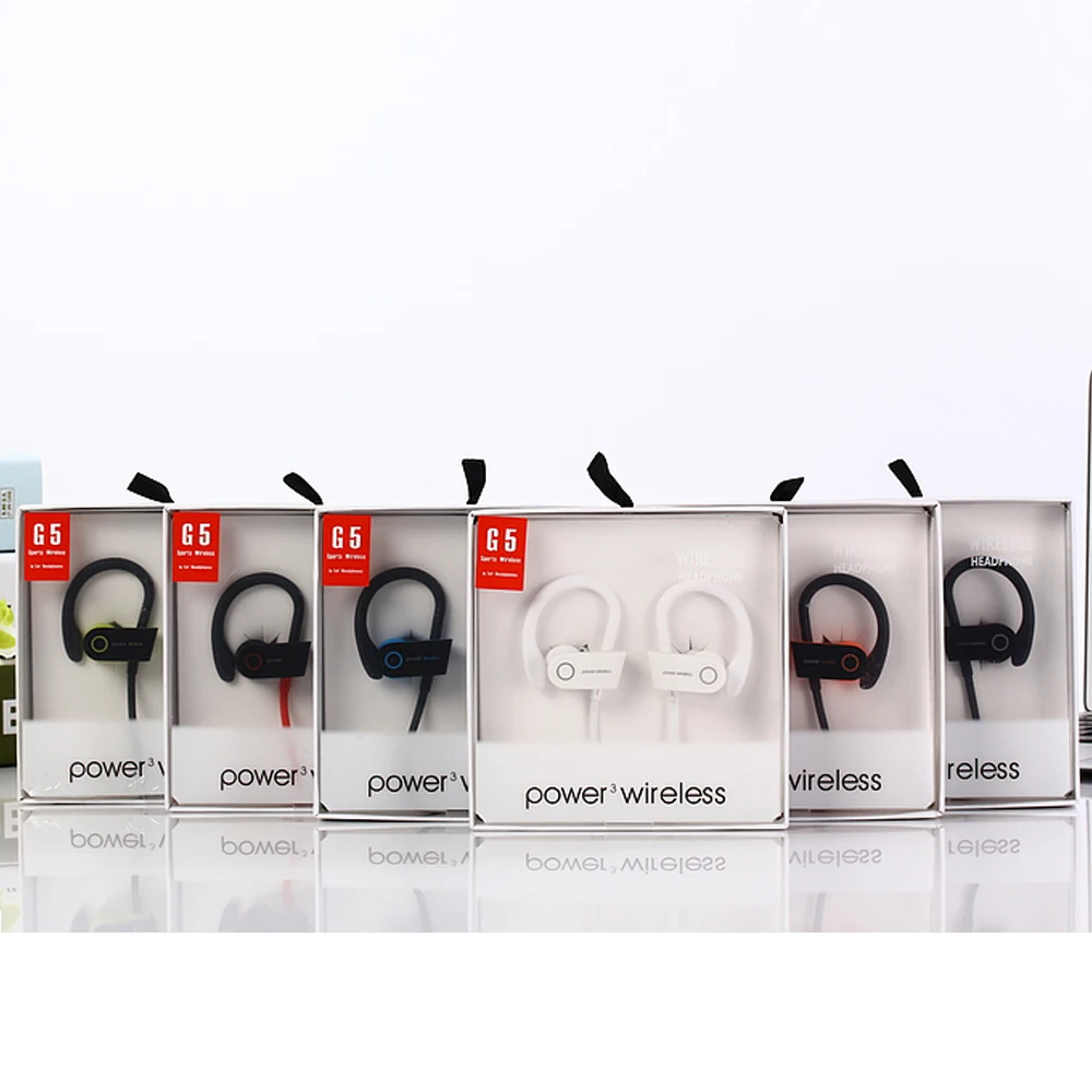 

High quality G5 earhook waterproof outdoor stereo headset Sport headphone ipx7 earphones handfree, Multicolors options