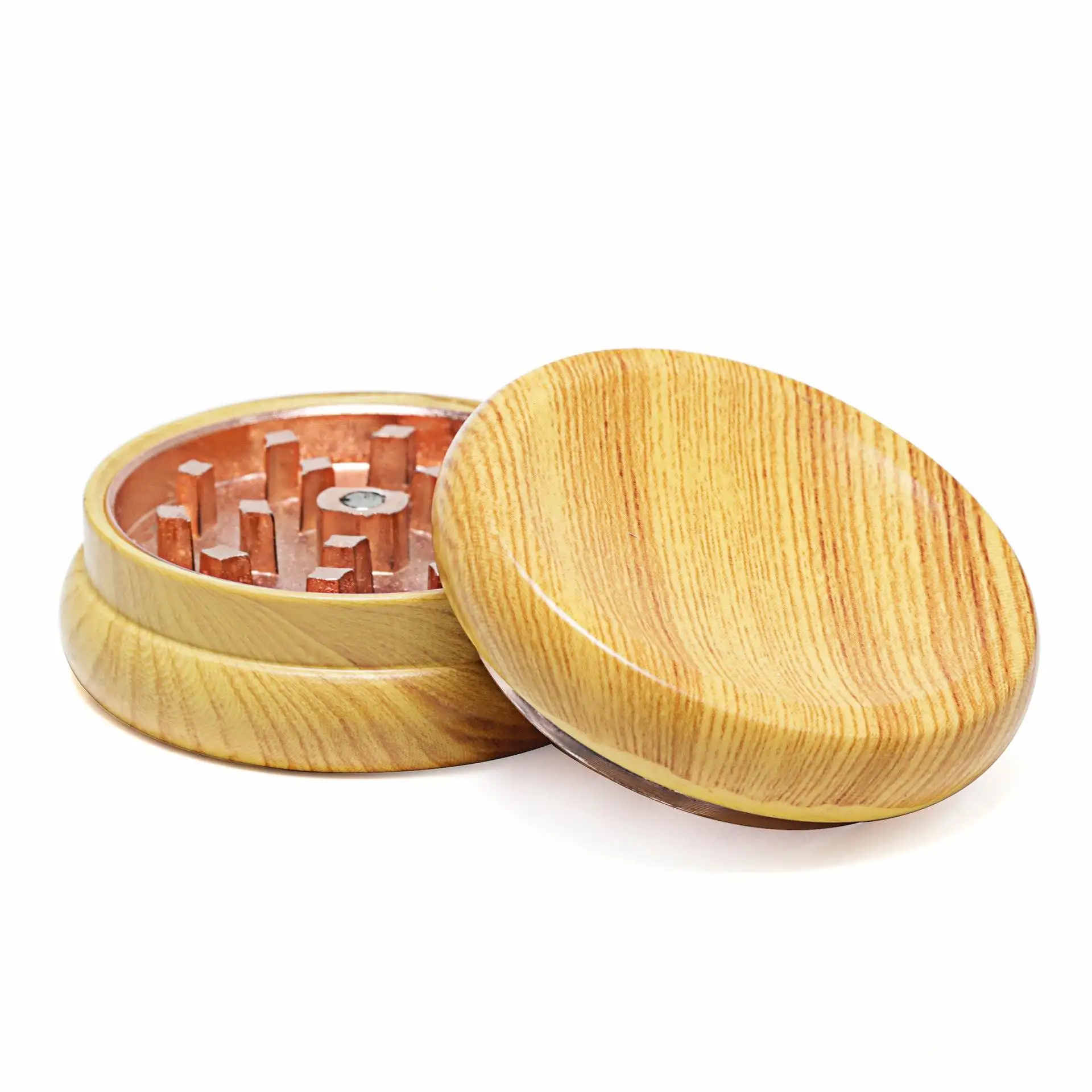 

Concave Design Tobacco Grinder Diameter  Wood Zinc Alloy 2-layer Herb Grinder jhcentury, Picture