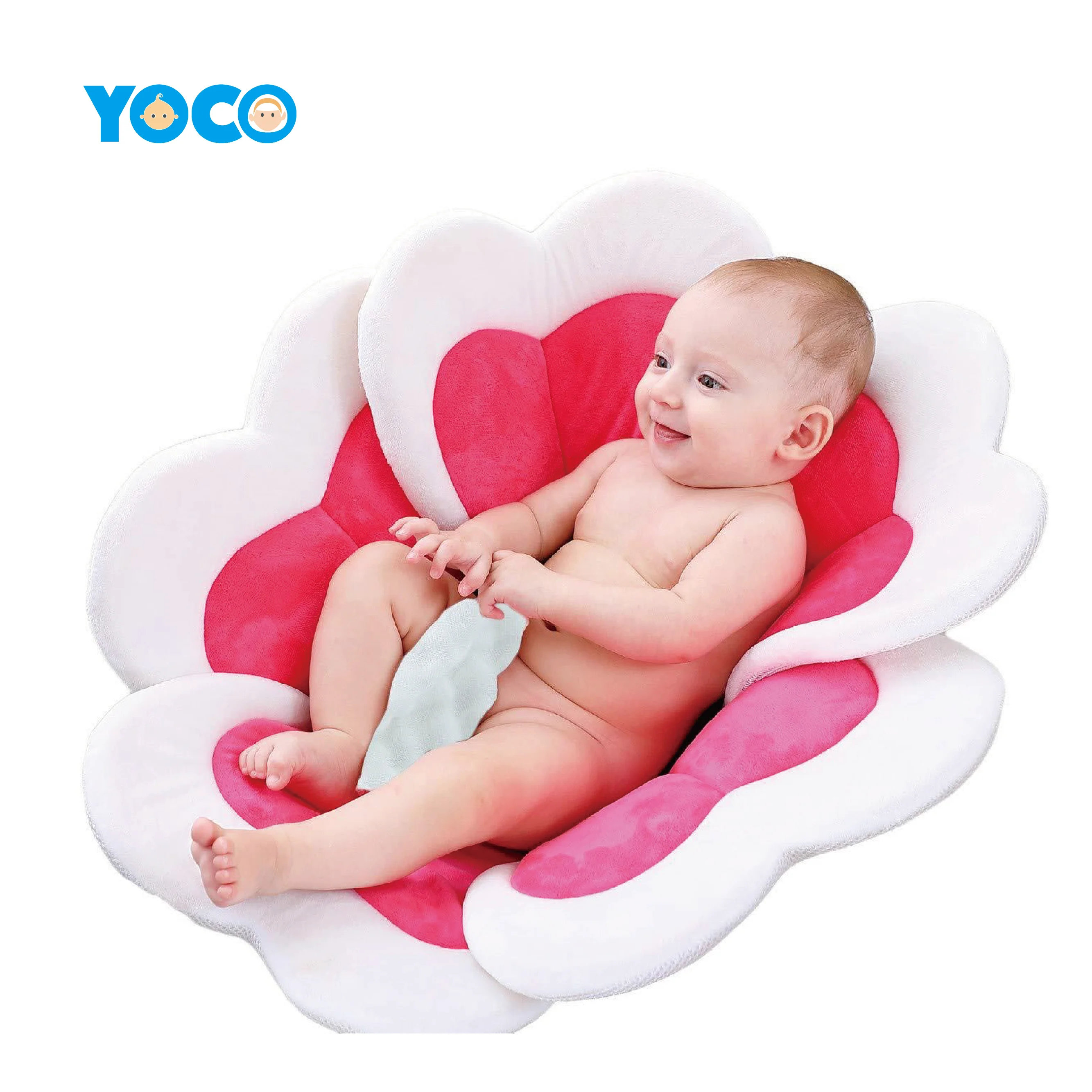 

2021 New Fashion Merry Foam Blooming Bath Lotus flower shape Soft and Quick-Drying baby bath cushion for Newborn baby