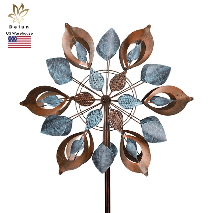 

New Arrival Peacock Feather Garden Windmill Wind Spinner Outdoor Metal