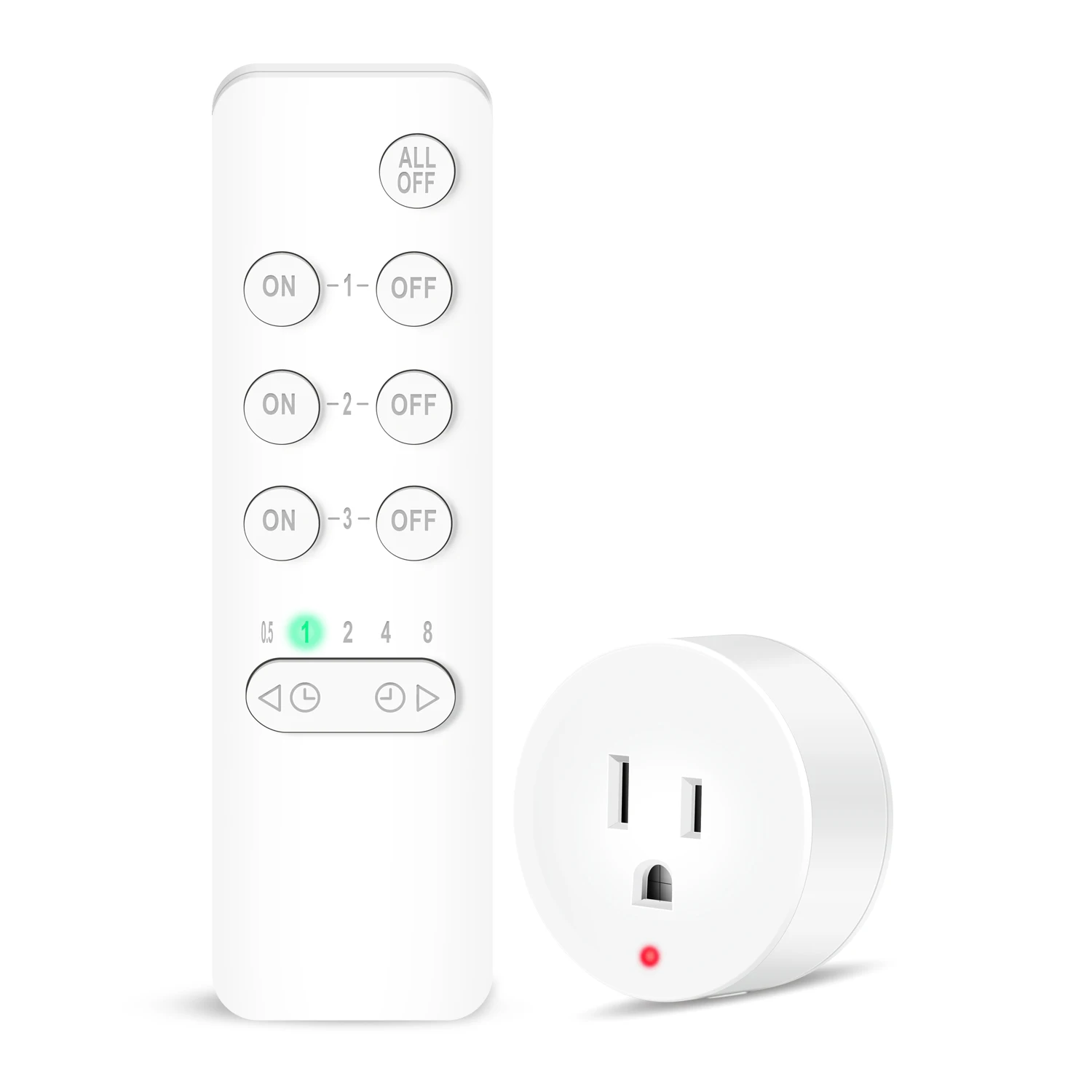 

15A/1500W Wireless Outlet Power Switch Countdown Function No Wire Long Range Switch Plug On/Off for Small Household Appliance