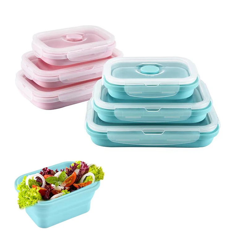 

Microwave Safe Eco Friendly Reusable Silicone Food Storage Container Box Set With Lids